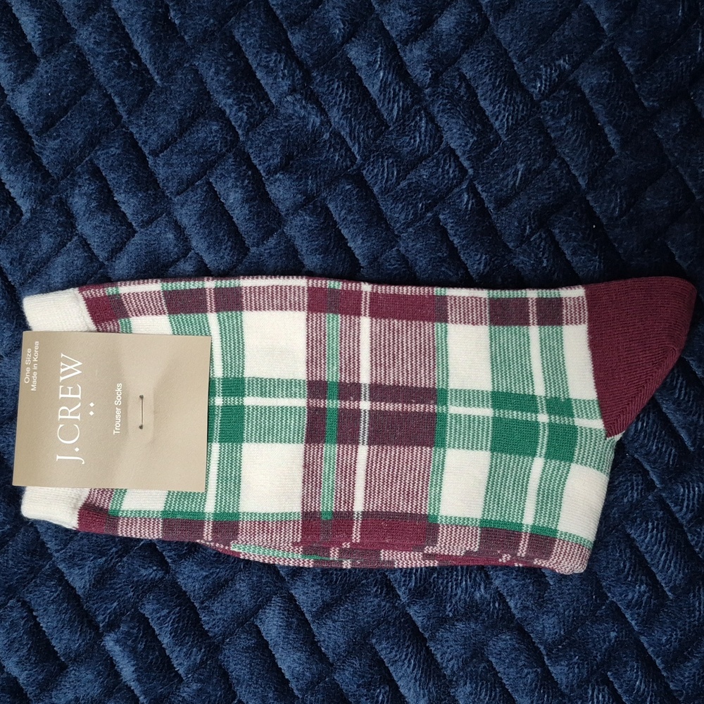 J. Crew Women's Plaid Trouser Socks, New With Tags